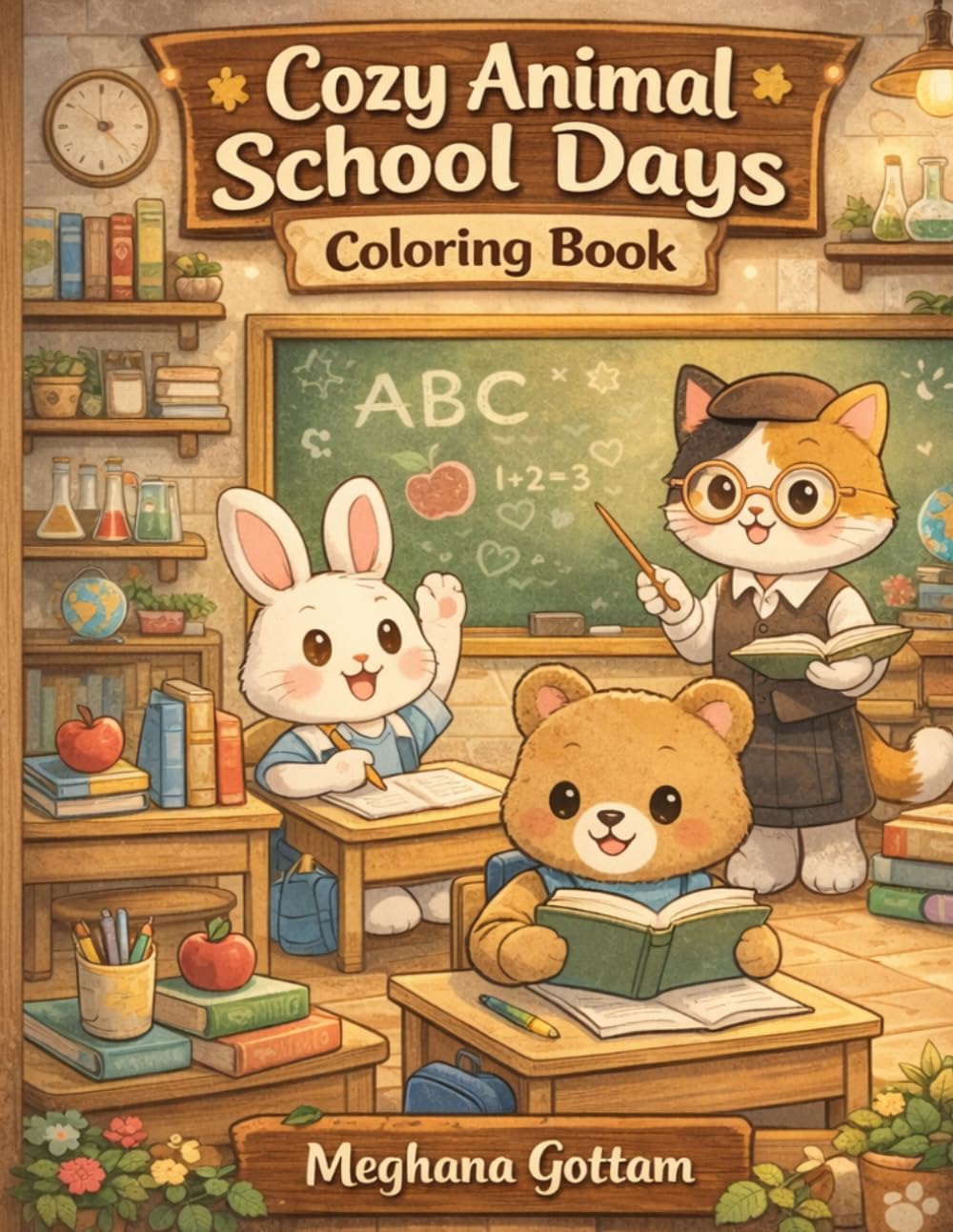 Cozy Animal School Days Coloring Book: Cute and Relaxing Classroom & School Life Scenes for Adults and Teens (Cozy Animal Coloring Series)