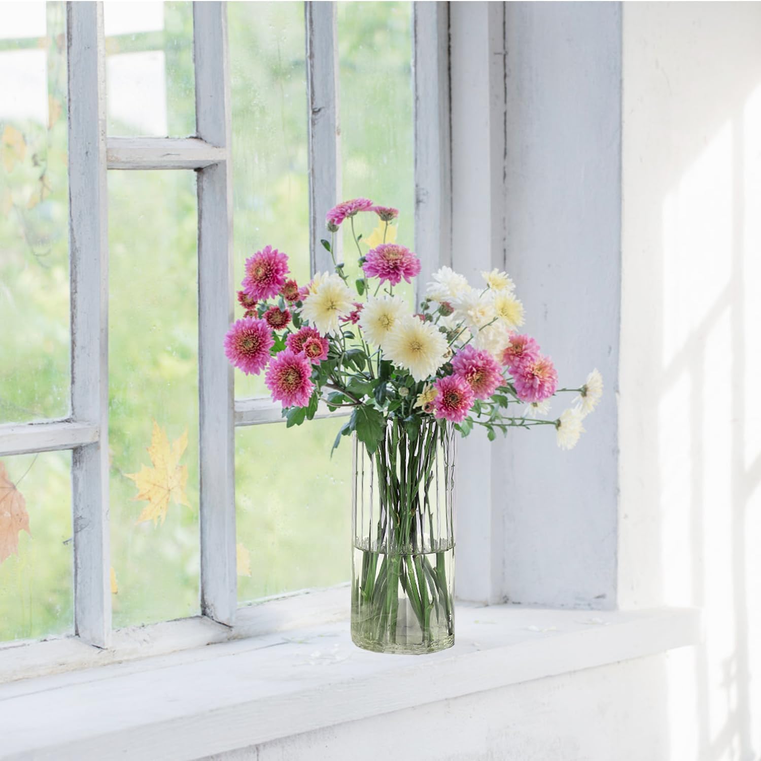 Gute 10 Inch Glass Vases for Decor, Flower Vase for Home Decor, Modern Decorative Clear Vase Centerpieces Living Room, Kitchen - Image 3