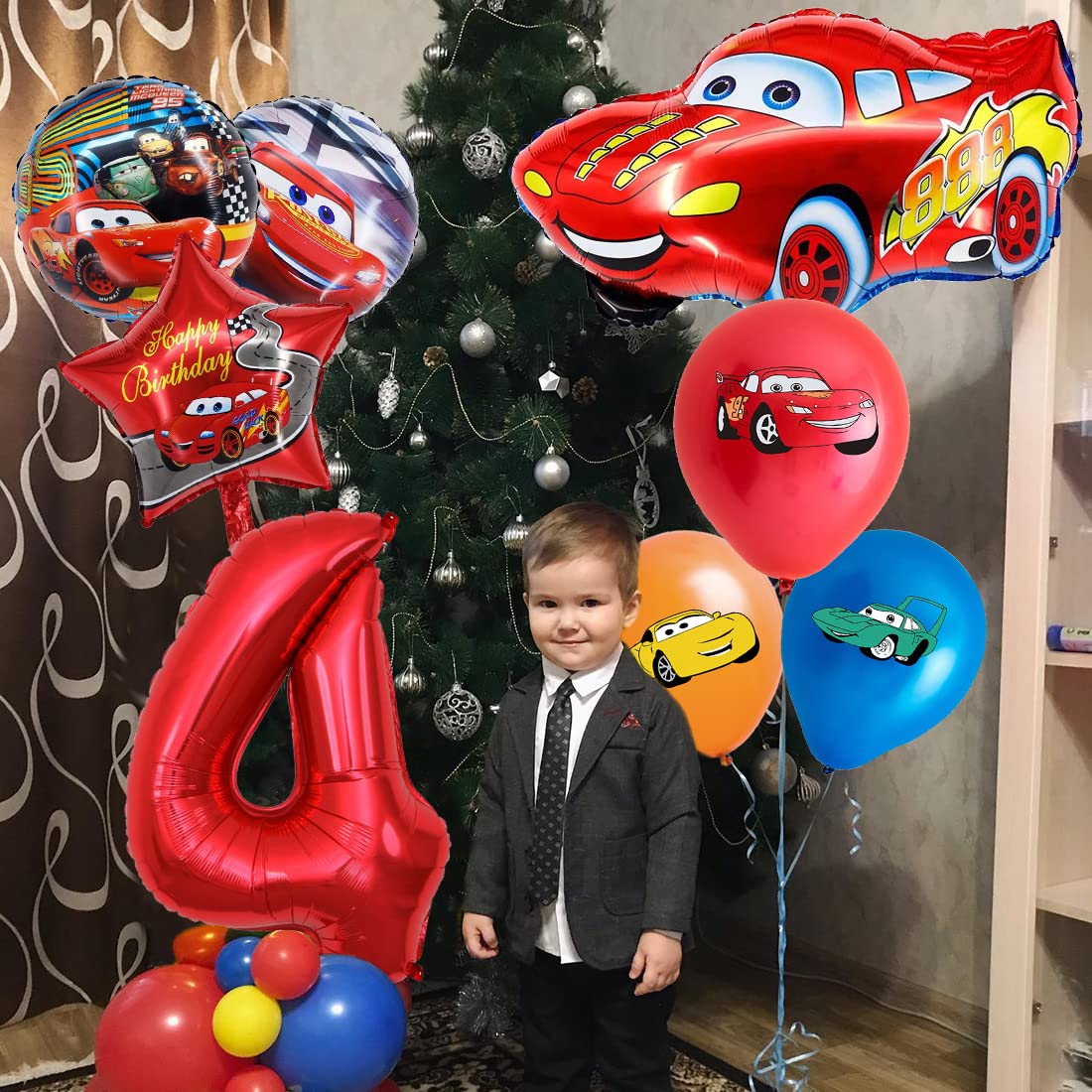 Cars Geburtstagsdeko-Set Mit Luftballons & Deko Für Jungen – Rennwagen-Party-Dekoration