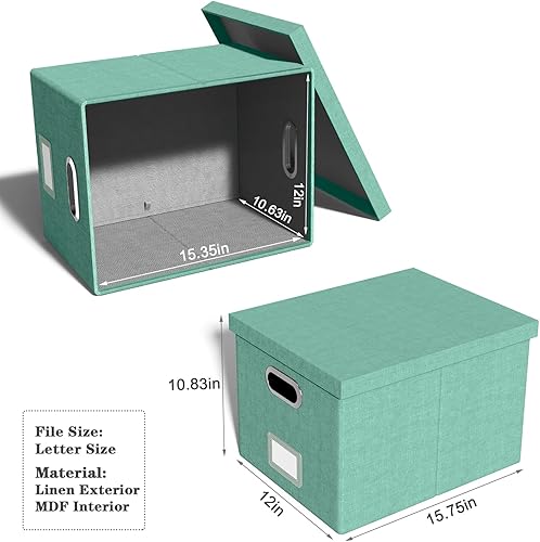 Miniatura 147 de Oterri Organizador de archivos, caja de archivos, archivador para almacenamiento de carpetas de archivos de cartas, organizador de archivos colgante