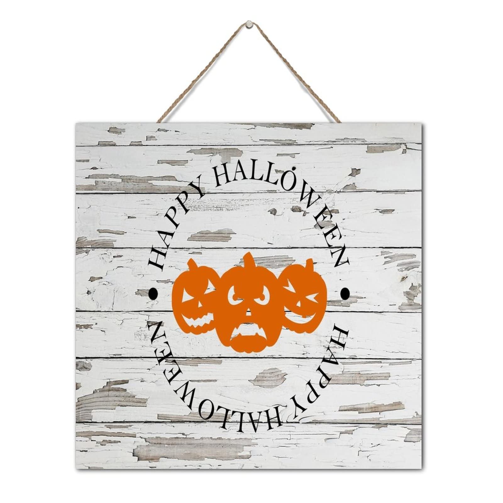 Panneau en bois vieilli Halloween déco murale fantôme rustique
