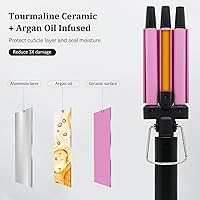 Vista 7 de janelove Crimpadora de cabello mejorada de 2 temperaturas ajustables, rizador de ondas de playa de 1/2 pulgada, rizador de cabello para cabello