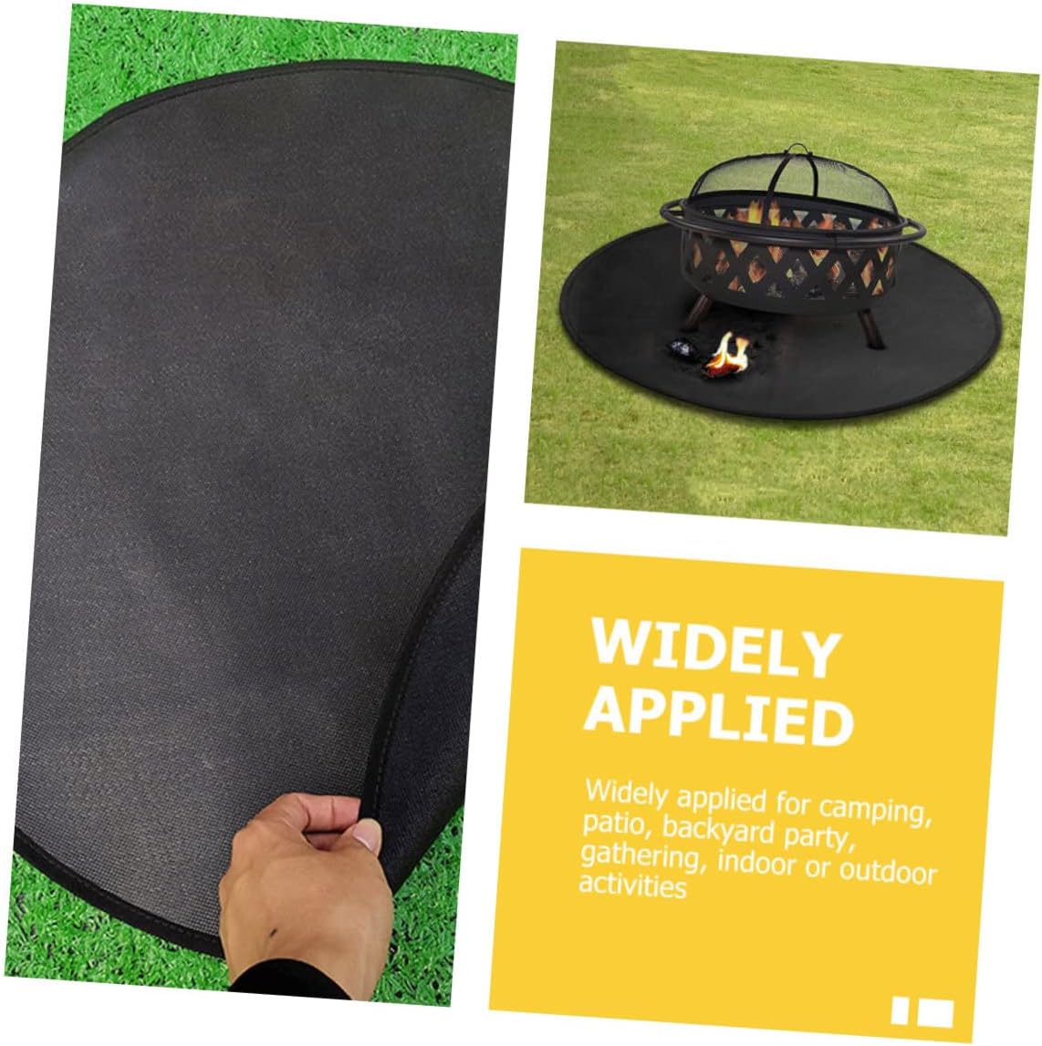 Fire Pit Mat BBQ Insulation Pad Fire Resistant Easy to Clean Multi-Function Portable Grill Supply for Outdoor