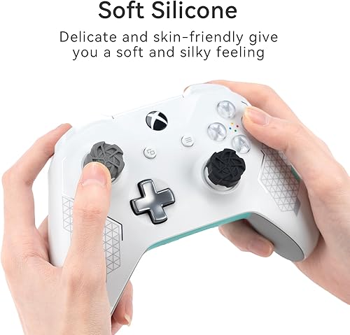 Vista 5 de GeekShare Tapas de silicona para agarre de pulgar para control de Xbox One, juego de fundas antideslizantes para palanca de control compatibles