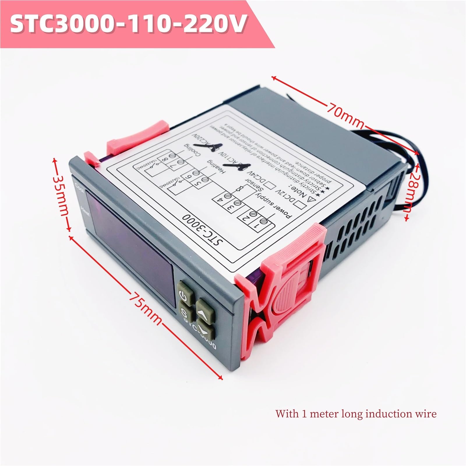 STC-3000 cyfrowy regulator temperatury, termostat, regulator temperatury, przekaźnik, ogrzewanie, chłodzenie, inkubator (110 V-220 V)