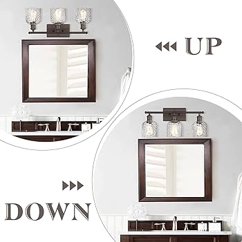 zeyu 3-Light Farmhouse Vanity Light Over Mirror, 21-inch
