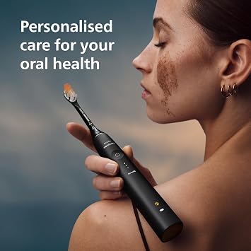 Philips Sonicare DiamondClean 9900 Prestige Electric Toothbrush, with SenseIQ Technology and App, 5 Brushing Modes, 3 Intensity Levels, Charging Travel Case, Black, Model HX9992/43