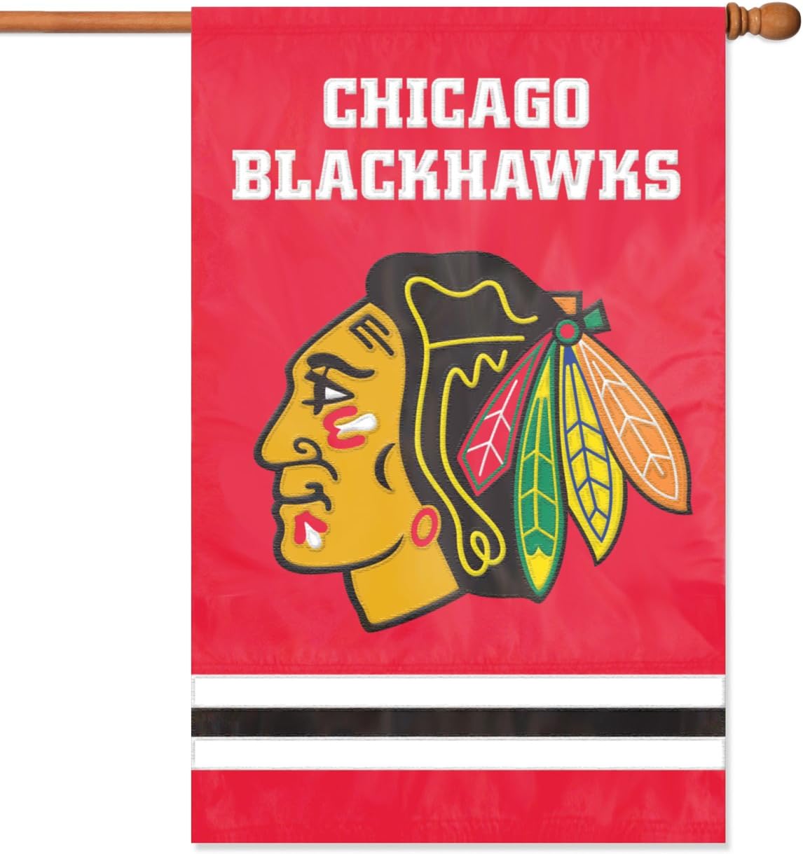 Party Animal Chicago Blackhawks Weather Resistant Embroidered Banner Flag