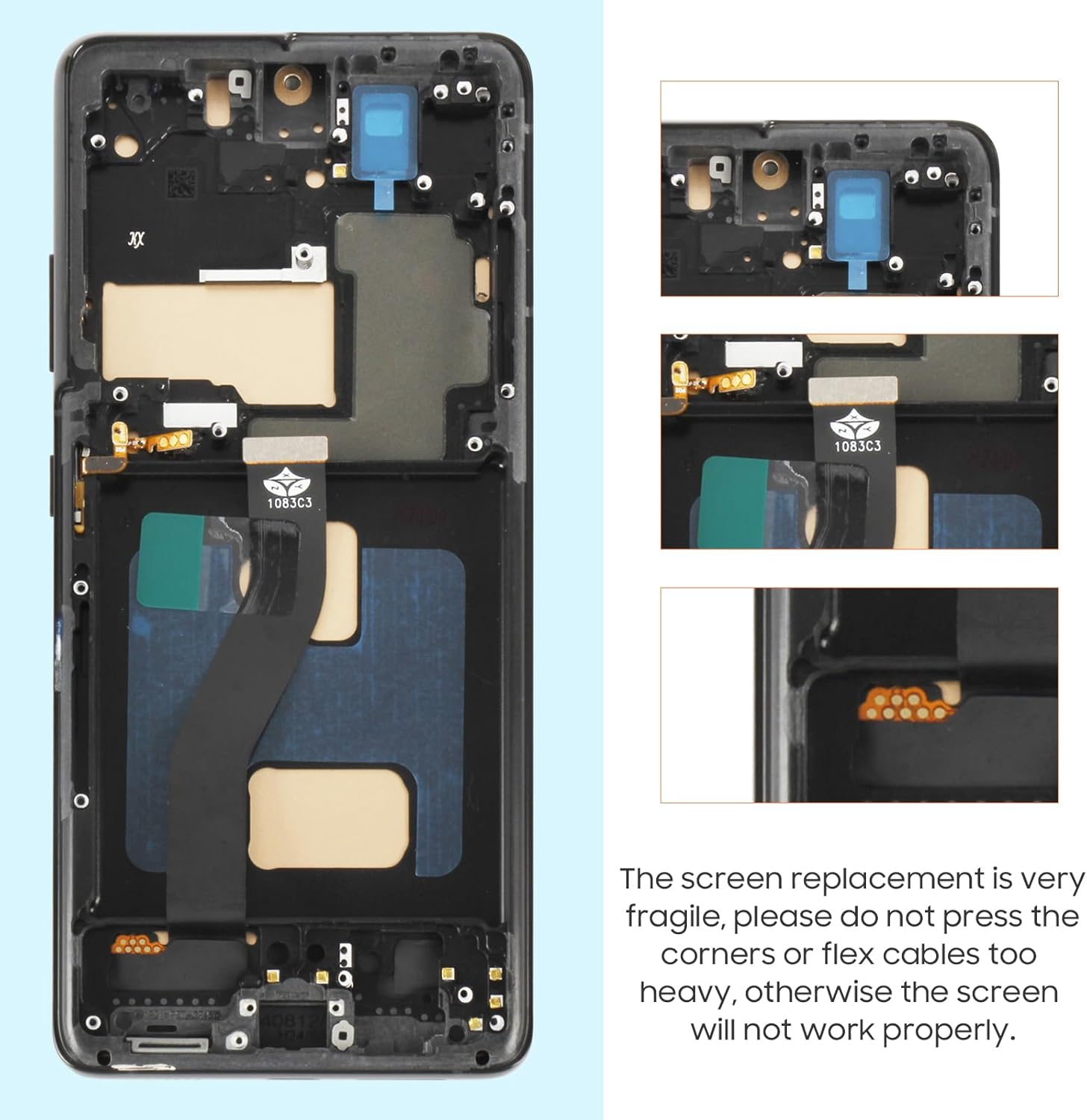 for Samsung Galaxy S21 Ultra 5G Screen Replacement - for Galaxy S21 Ultra 5G LCD Display SM-G998B G998U G998N for Samsung S21 Ultra 5G LCD Touch Screen Digitizer Glass Assembly with Frame (Black)