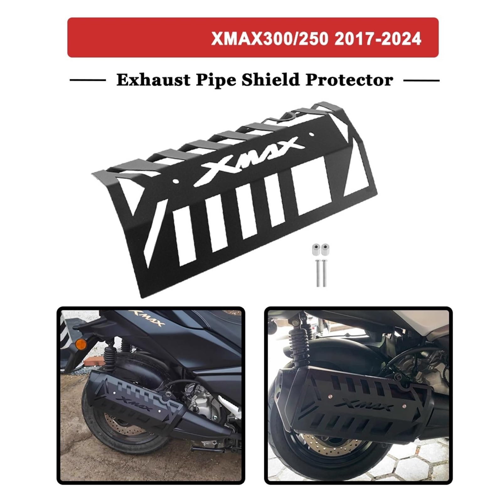 for XMAX300 X Max 300 250 2017-2024 Moto Tubo di Scarico Scudo Protezione di Scarico Scudo Termico Copertura della Protezione Decorativa