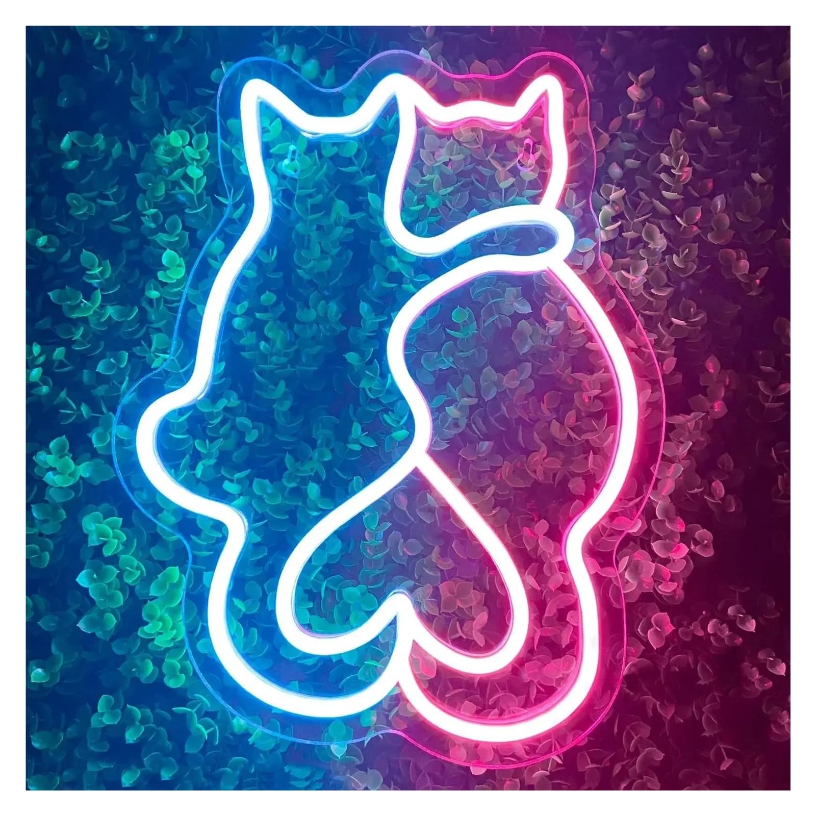 Luz de Diseño de Digital Letrero De Neón De Dos Gatos Decoración De Pared Luz LED Regulable USB Para Niños Dormitorio Sala De Estar Fiesta Bar Sala De Juegos 27cmx35cm