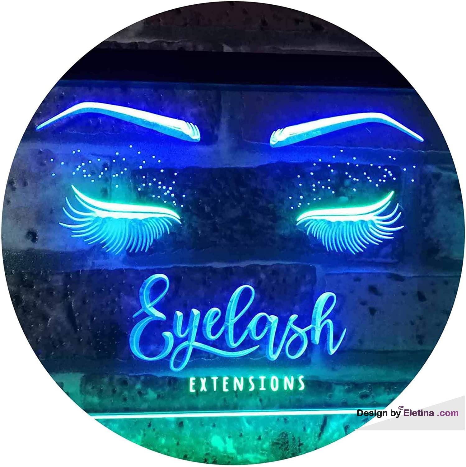 Bar Neon Light Sign Eyelash Extension Beauty Salon Indoor Decoration Dual Color Led Green Blue Lamp Neon Like Signs For Wall