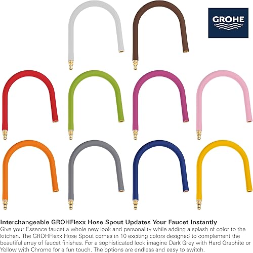 Miniatura 8 de GROHE 30271BE0 Essence - Grifo de fregadero de cocina de un solo mango con rociador extraíble latón acabado infinito de níquel pulido