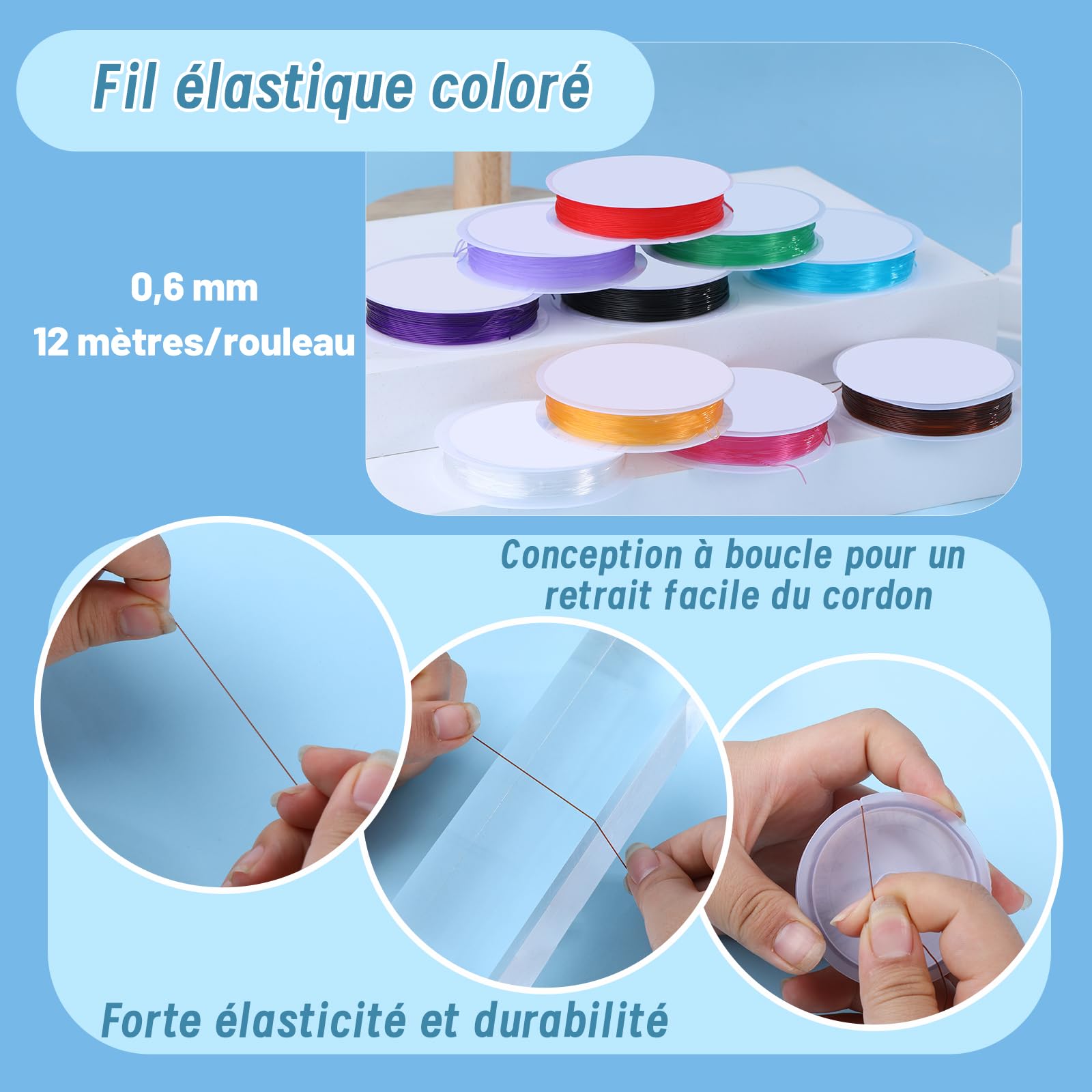 Set De 25 Aiguilles à Perles Avec Fil Élastique - Pour Bijoux