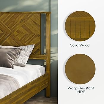 Amazon.com - Bme Ethan Solid Wood Queen Bed Frame with