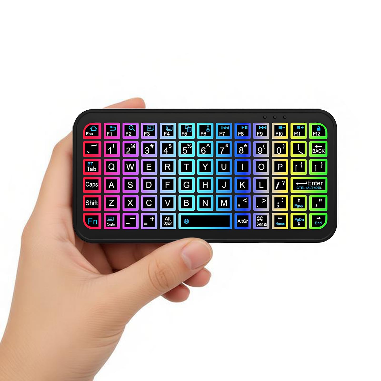 Mini clavier bluetooth rétroéclairé sans fil QWERTY compact pour tablette et PC - 8