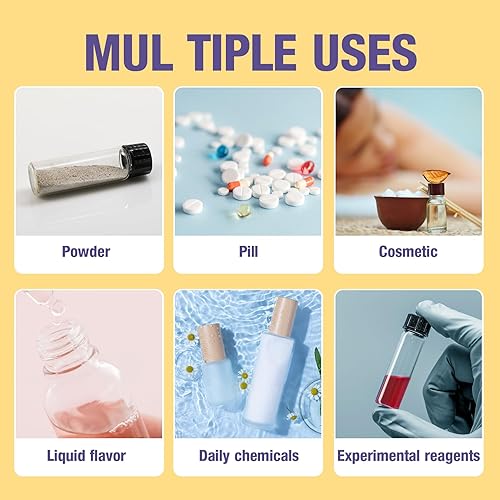 Miniatura 7 de ALWSCI Viales de vidrio de 0.54 onzas, frasco pequeño de muestra líquida, viales vacíos de vidrio de borosilicato de 0.5 fl oz con tapas, 18-400