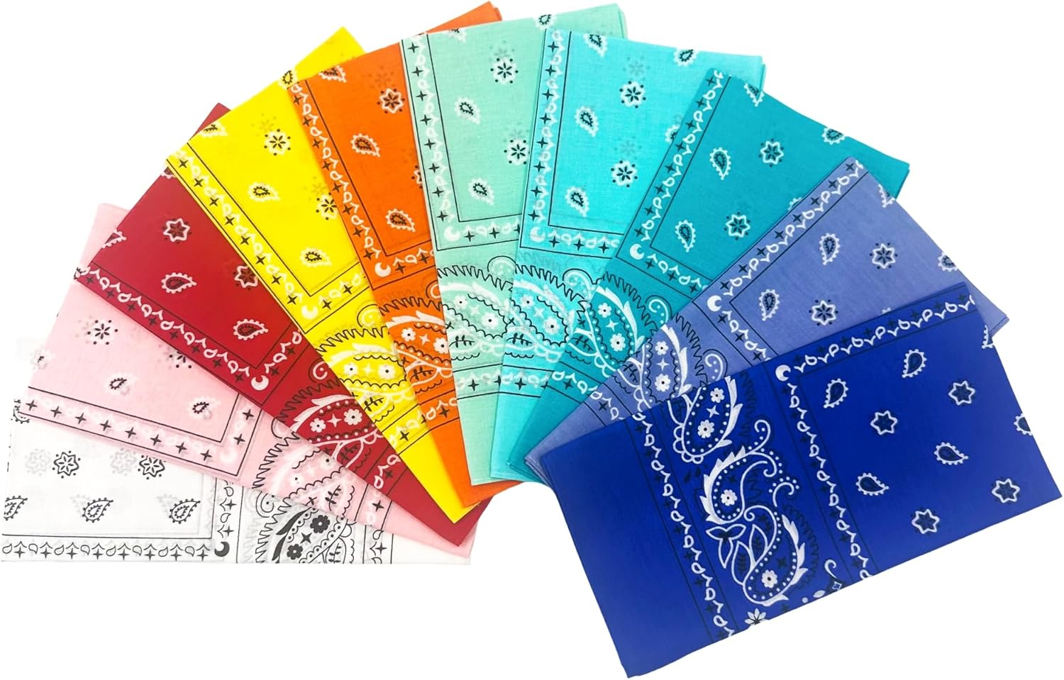 Vamqor 100% Cotton 10 Pack Fine Bandanas