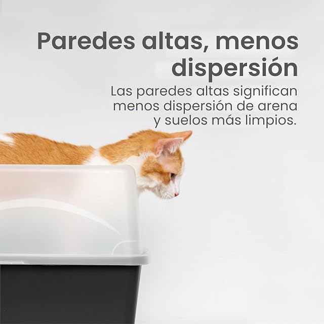 Foto 4 de 6 de Iris Ohyama Arenero Gato con Pala, hasta 7kg, Nero, Caixa de areia para Gatos, Caja