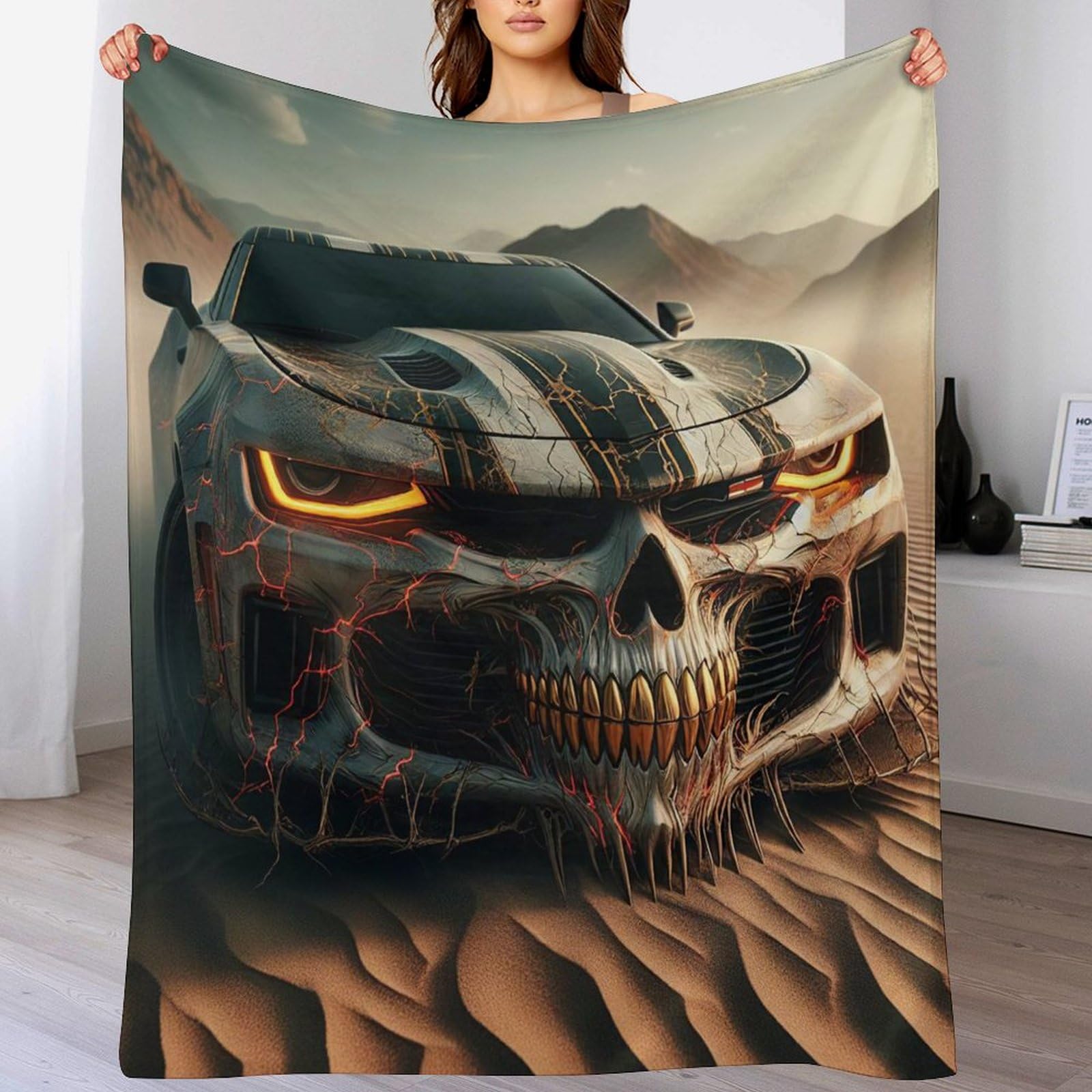Plaid canapé voiture de sport pour cocooning en famille et soirées cinéma tout confort 180x200