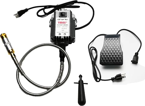 TMAX Heavy Duty Grinder Forward and Reverse Rotation with Foot Pedal and Flexible Shaft, 5/32 Inch Chuck