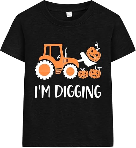 Tractors Truck Halloween Clothes Short Sleeve Pumpkin Shirts for Kids T-Shirt 7t