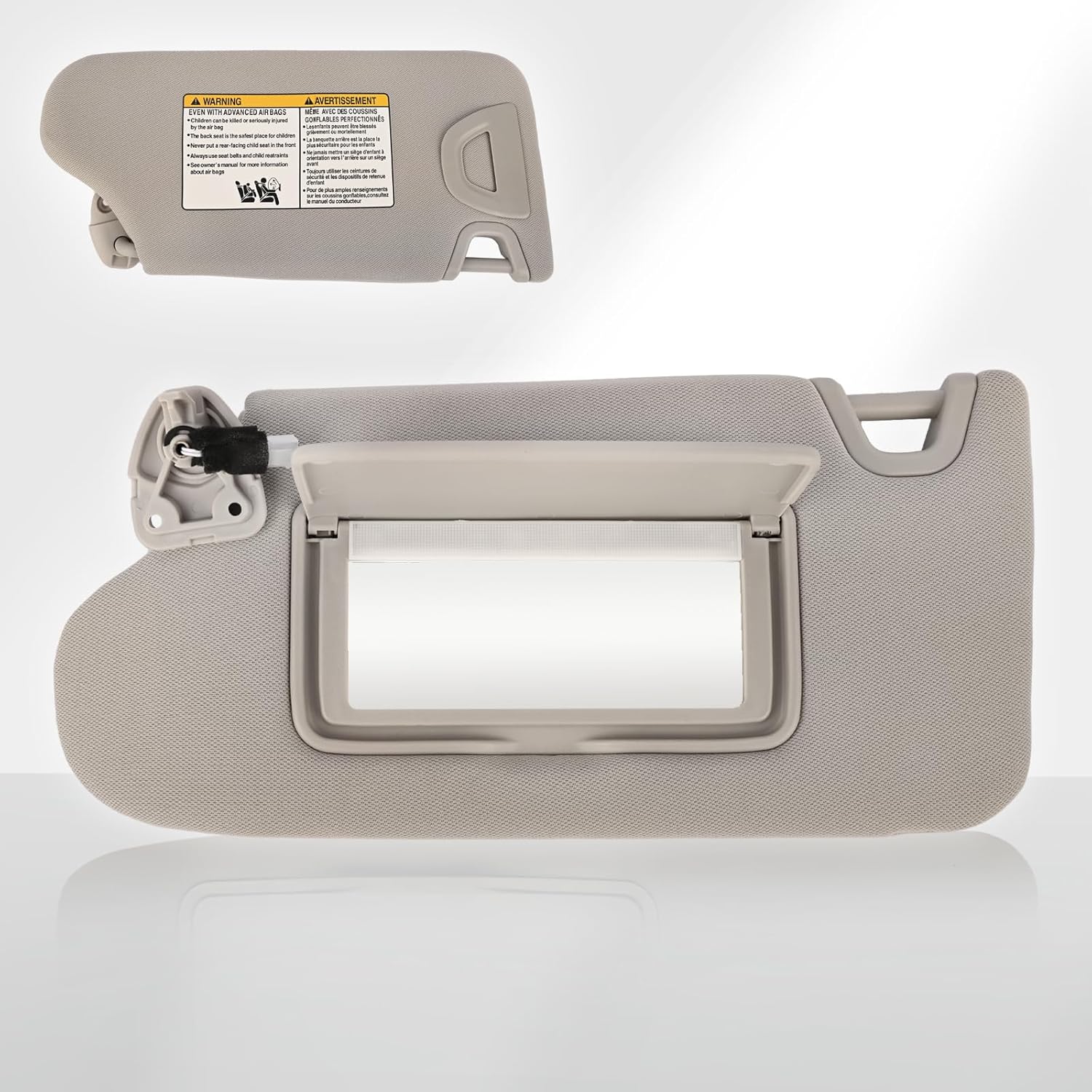 Driver Side Sun Visor Fit for Nissan Maxima 2016 2017 2018 2019 2020 2021 2022 Replace 96401-9DE0A Front Left | Sun Protection Shade | Makeup Mirror | Vanity Light | Gray