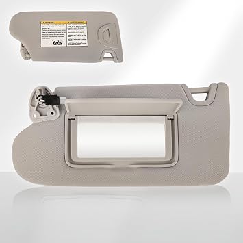 Driver Side Sun Visor Fit for Nissan Maxima 2016 2017 2018 2019 2020 2021 2022 Replace 96401-9DE0A Front Left | Sun Protection Shade | Makeup Mirror | Vanity Light | Gray