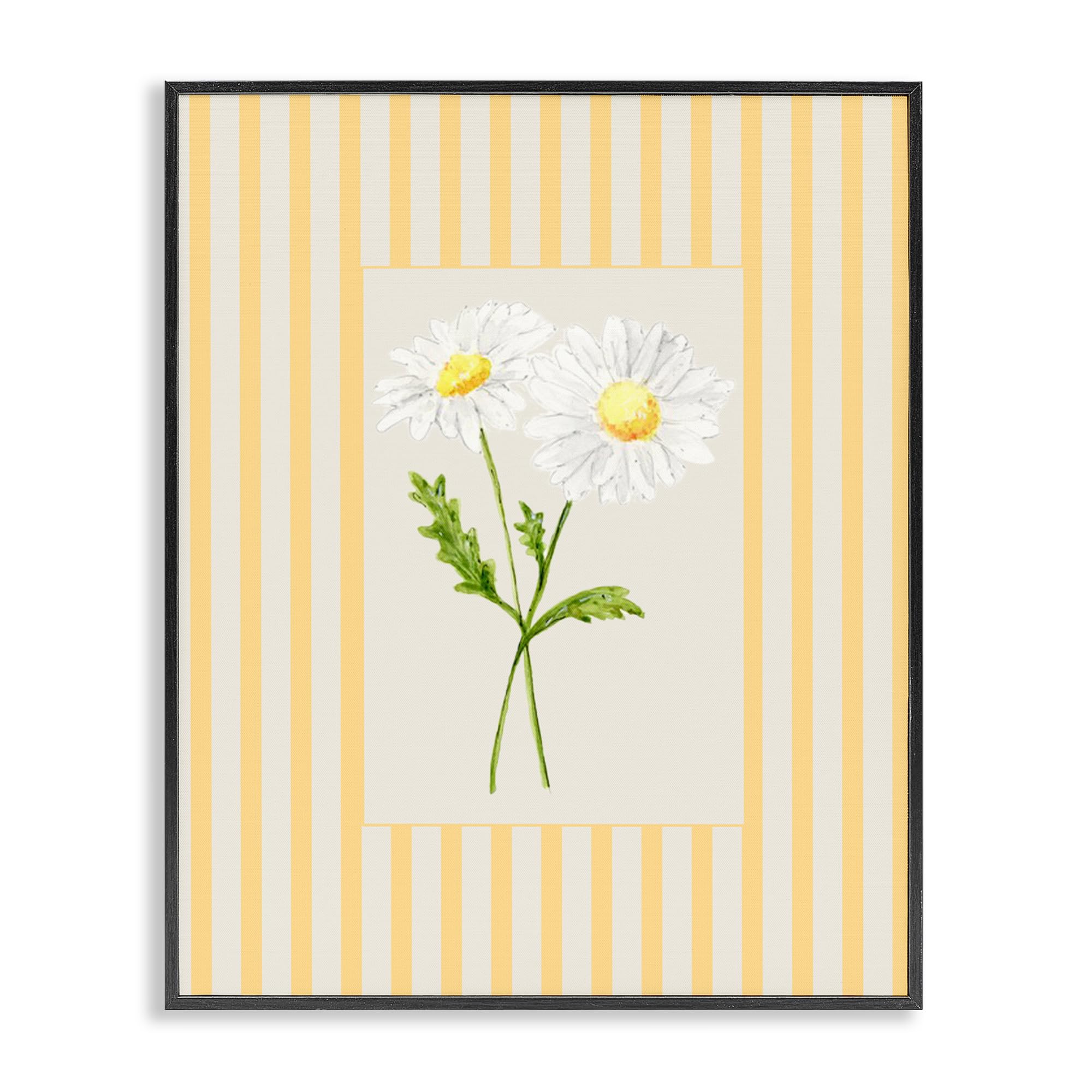 'Yellow Stripe Daisy'| Framed Giclee Art