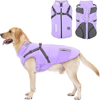 Hundemantel, Winter Hundejacke Wasserdicht Winddichte mit bauchschutz, Outdoor Hunde Wintermantel Hundeweste mit Fleece Gefütterte Reflektierend für Kleine Mittelere und Große Hunde