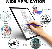 Vista 7 de ME456 Caja de luz recargable A4 para dibujo, almohadilla de luz con batería de litio, caja de luz LED para trazado con brillo ajustable ideal