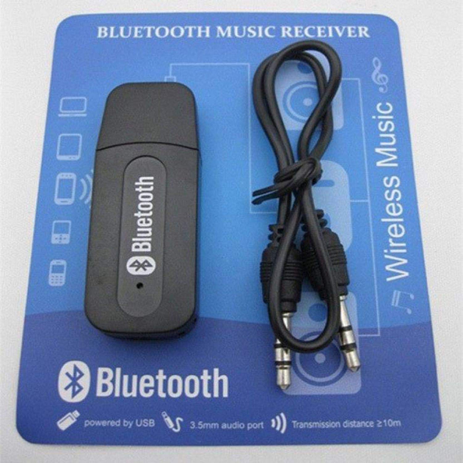 MOBIKTC 3.5 mm Bluetooth Stereo Adapter Audio Receiver with Dongle Transmitter USB Mp3 Speaker (Black)-picture-22