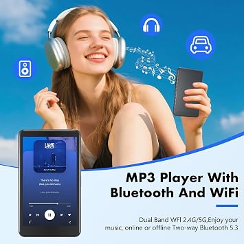 144GB Smart MP3 Player with Bluetooth and WiFi,KeenPlus MP4 4.0 Touch Screen and Android 13 Supports Latest Apps & Browsing,Pre-Installed Spotify,Amazon Music & Mainstream Apps,Parental Controls