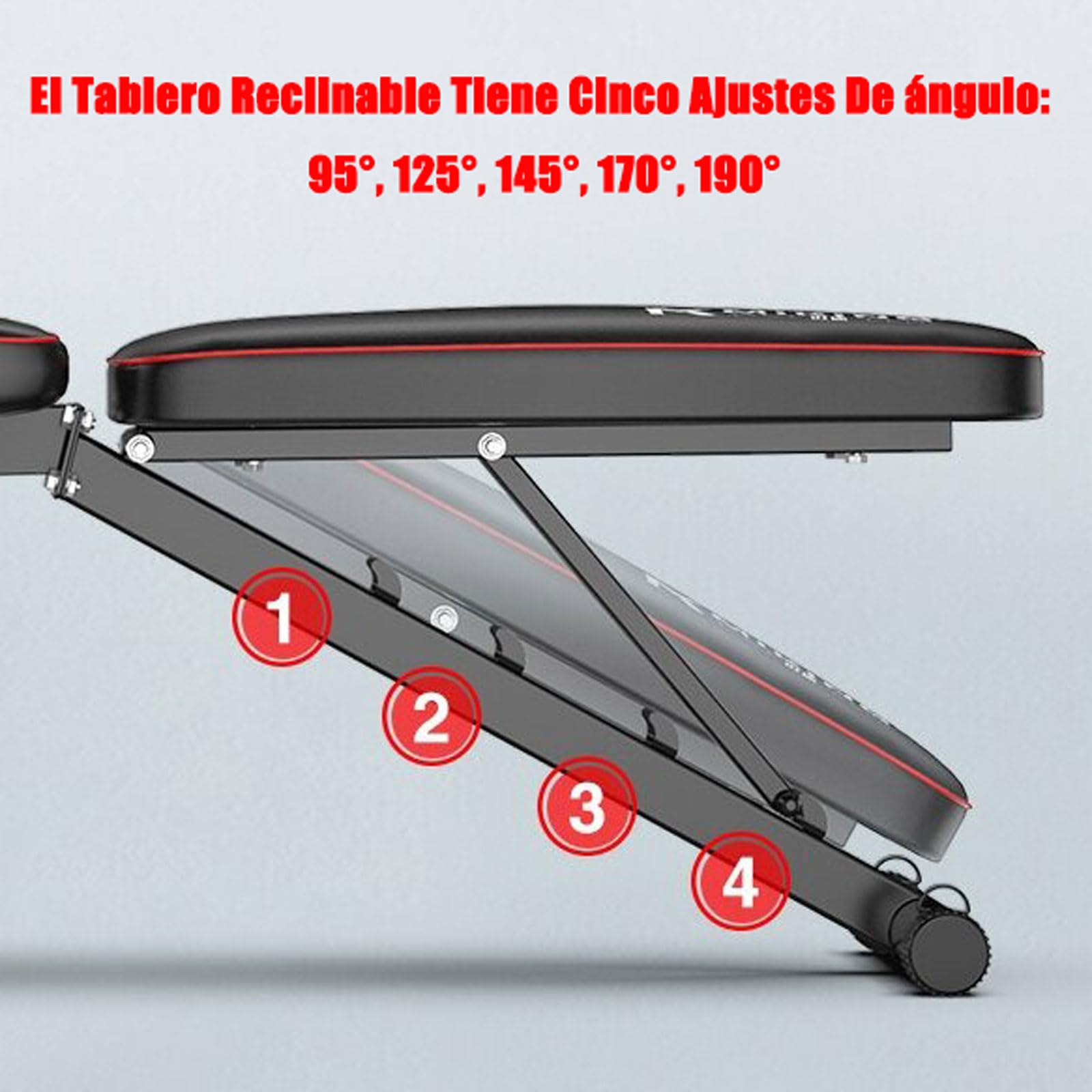 Banco Musculación Multiusos, Banco de Pesas Ajustable, Banco Abdominales, Banco de Gimnasio, Banco de Ejercicios, para Entrenamiento de Cuerpo Completo Black,48 * 162 * 111CM