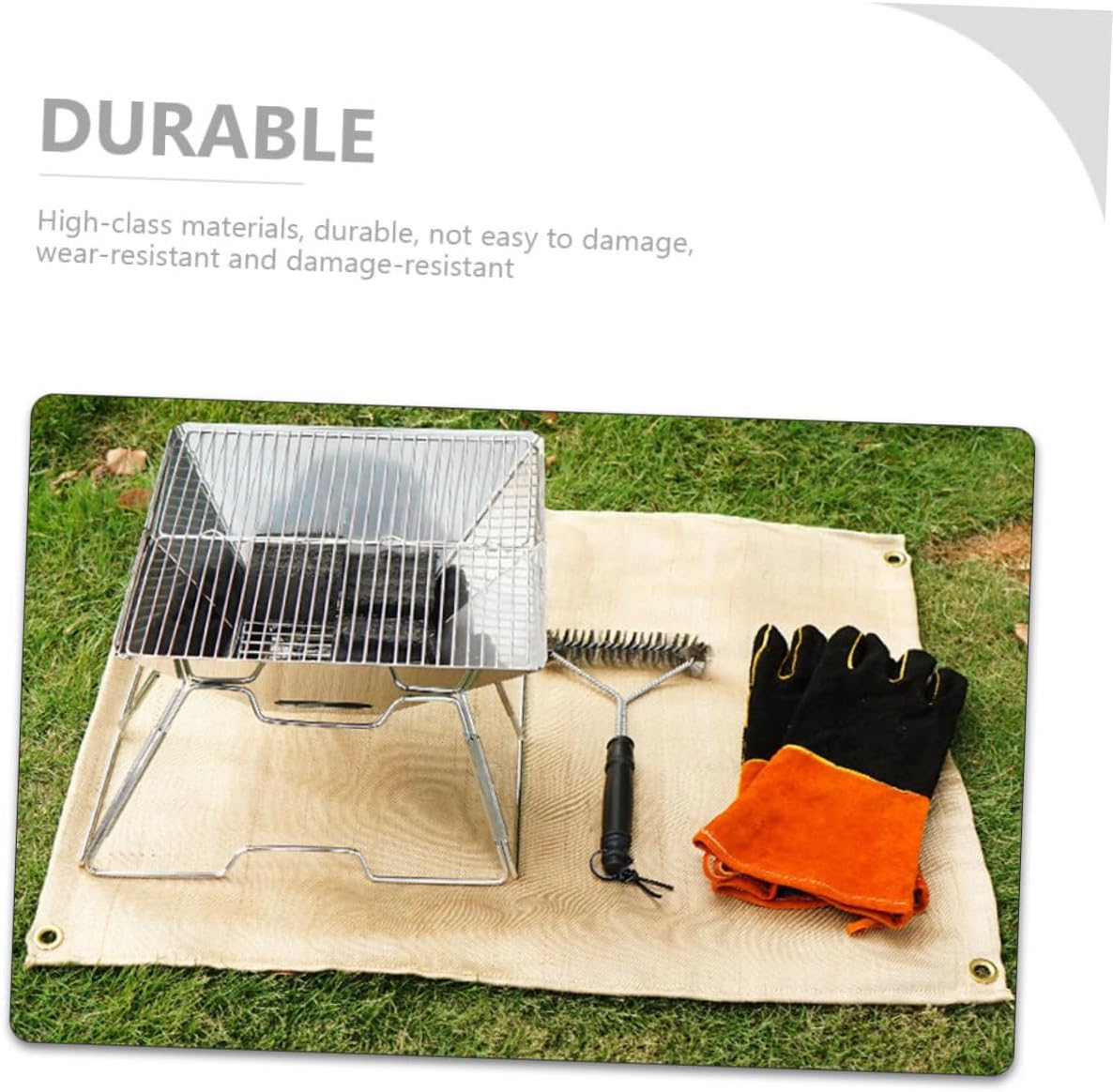 Fire Retardant Blanket Thermal Resistant Cushion for Outdoor Camping BBQ and Picnics Durable Fiberglass Fireproof Mat