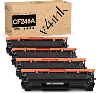 v4ink 4PK Compatible 48A Toner Cartridge Replacement for HP 48A CF248A Toner Cartridge Black Ink for use in HP Pro M15w M15a M16w M16a MFP M29w M29a M28w M28a Printer