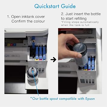 102 Ink Compatible with Epson 102 Ink Cartridges Refills Bottle Multipack, for EcoTank ET-2750 ET-2700 ET-2710 ET-2720 ET-2756 ET-285 ET-3700 ET-3750 ET-4700 ET-4750 ET-15000