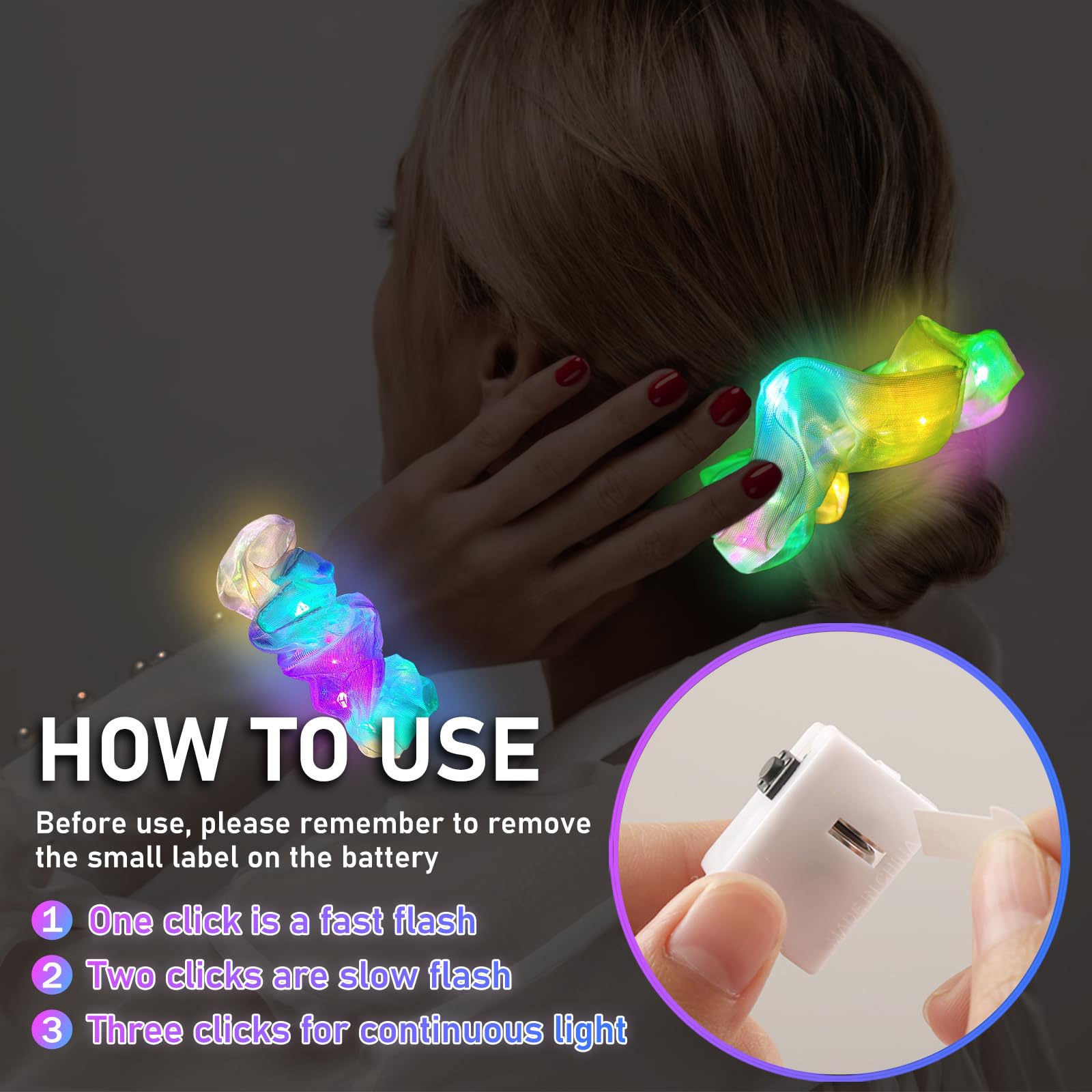 Amazon.com : 18 Pcs Light Up Mermaid Scrunchies, Glow Hair 