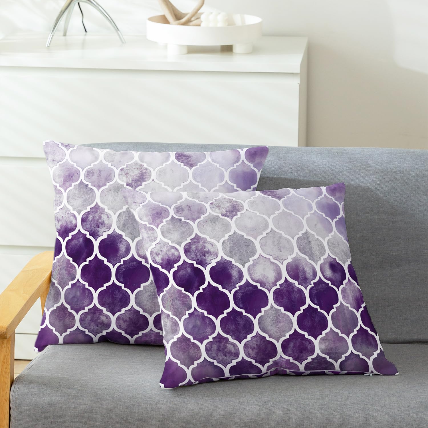 2 Federe In Pile Natalizie Con Renne E Pini - 45x45 Cm - Cuscini Decorativi Per Divano E Cameretta (Blu Navy E Grigio)