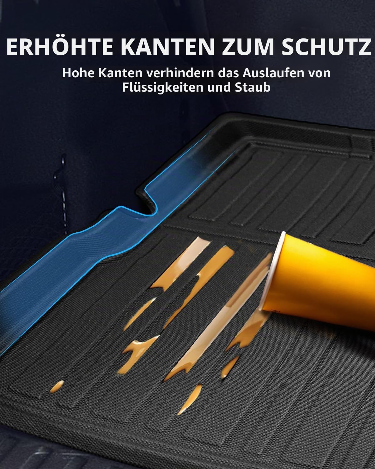 TPE Kofferraummatte BMW X1 Mild Hybrid PHEV / iX1 EV 2023-2026 | Hinten Kofferraum Schutzmatte Original, Kofferraumschutz mit Hohem Rand, Rutschfestes und Wasserdichtes