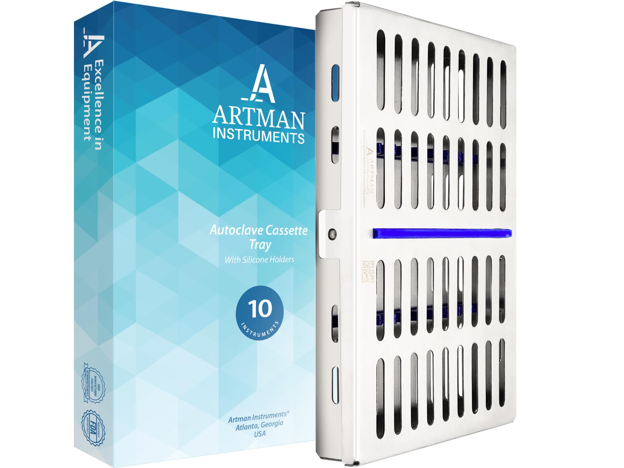ARTMAN Musical Instrument Cassette Rack 5/7/10/20 Musical Instrument Box Dental Instrument Organizer (for 10 Instruments)