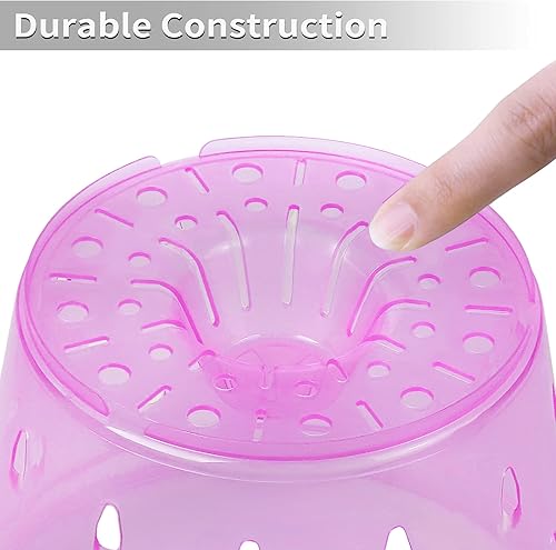 Miniatura 4 de Maceta de orquídeas, 6.7 pulgadas, paquete de 8 macetas de orquídeas con agujeros y platillos, maceta de plástico para orquídeas, cuarzo rosa