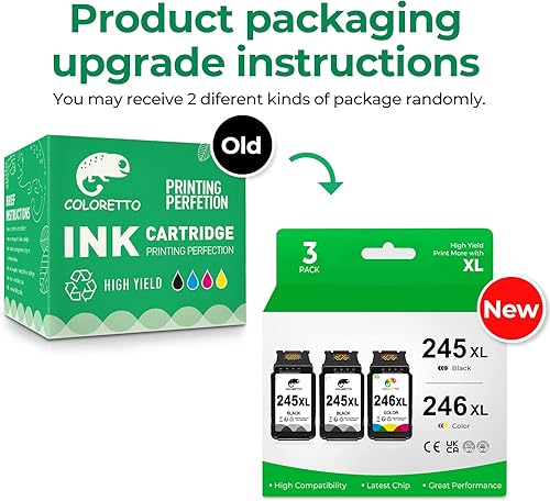 Miniatura 6 de COLORETTO Cartucho de tinta remanufacturado de repuesto para Canon Pg-245Xl Cl-246Xl PG-243 CL-244 para usar con Canon PIXMA MX492 MX490 IP2820