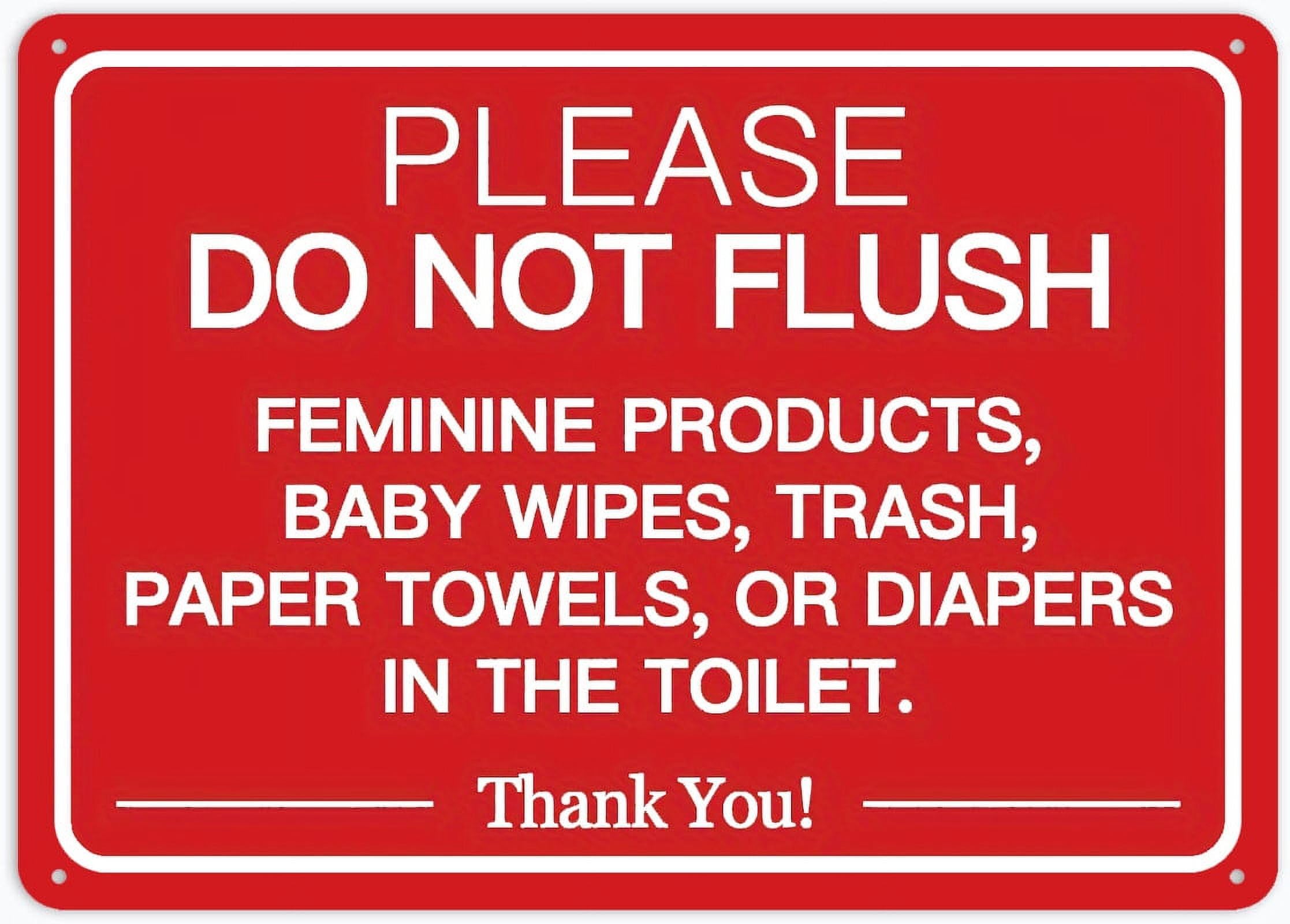 Please Do Not Flush Feminine Products Wall Art Decor Plaque for Cafe Farm Garage Garden Yard Tin Sign 8x12 Inch