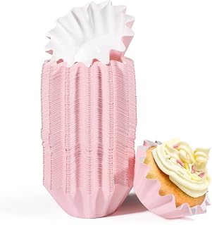 Cupcake Liner,100 Count Standard Muffin Wrappers Non-stick Greaseproof 210g PET Coated Paper Baking Cups for Wedding,Baby Shower, No Muffin Pan Needed