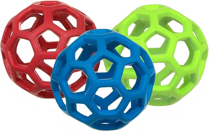 JW Pet Tough By Nature Dog Hol-ee Roller Asst Size 3.5, Assorted Colors (Pack of 2), Small Breeds