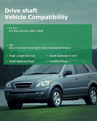 Vista 622 de SCITOO Longitud del eje de hélice del eje de transmisión delantero 36.2 pulgadas compatible con 2001-2004 para Jeep Grand para Cherokee 4.0L