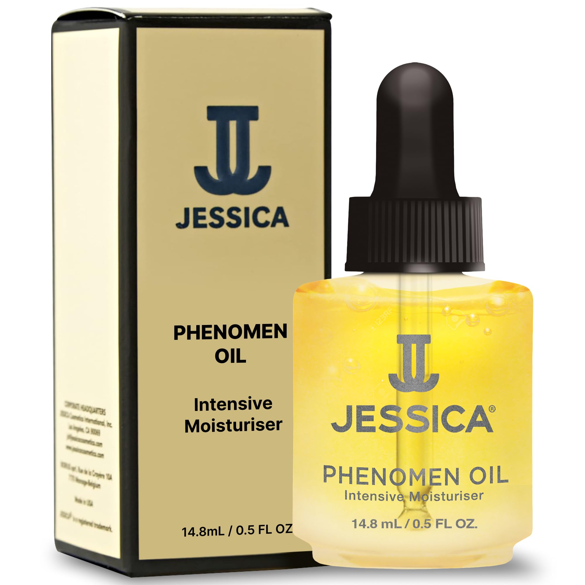 JESSICA Phenomen Cuticle Oil for Nails, Intensive Moisturiser, Natural Jojoba, Almond and Rice Oils, Heals, Rehydrates, 14.8ml