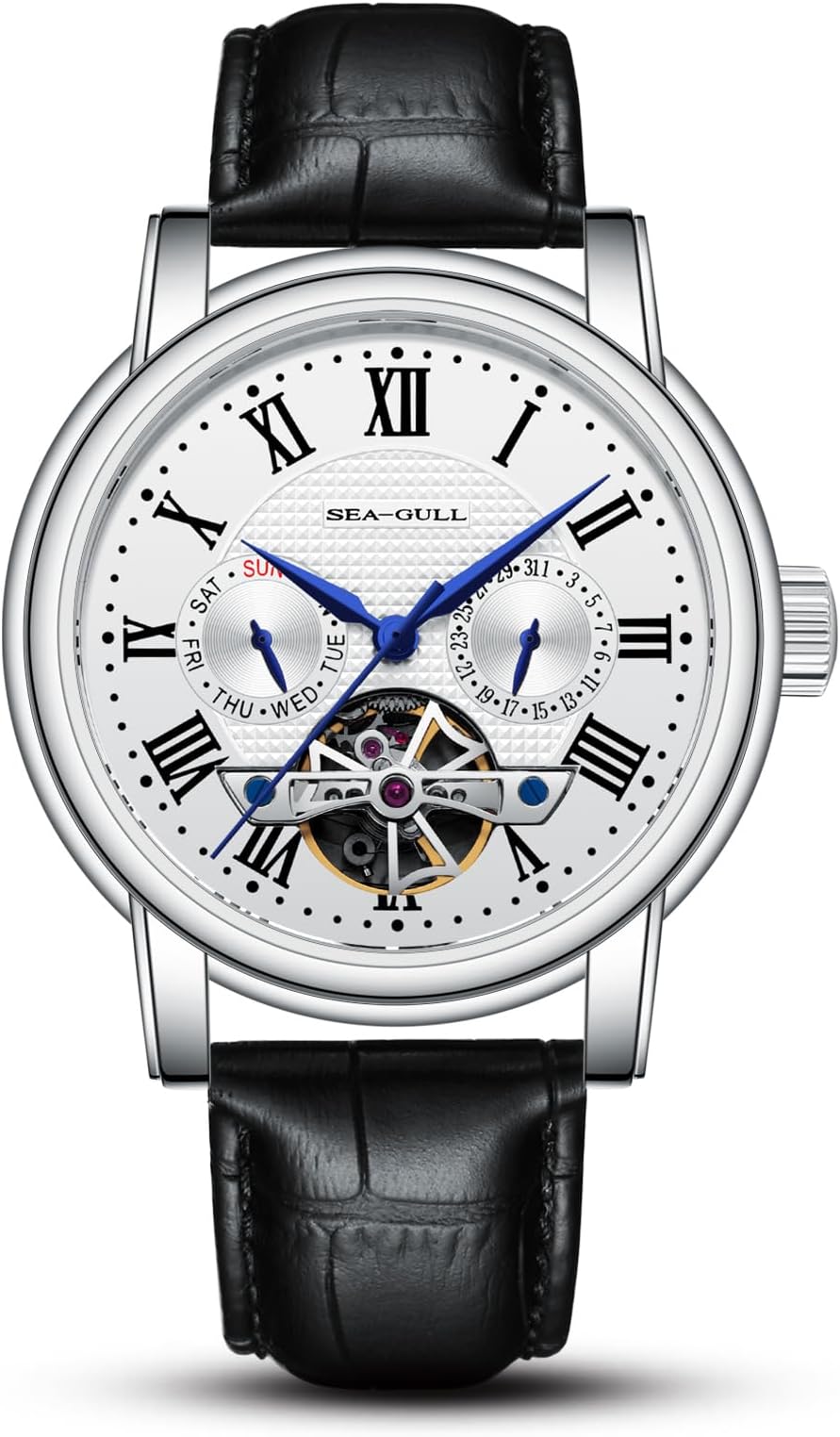 2021 Seagull Men's Watch Hollow Automatic Mechanical Watch Calendar Potential Multifunction Flywheel Business Watches