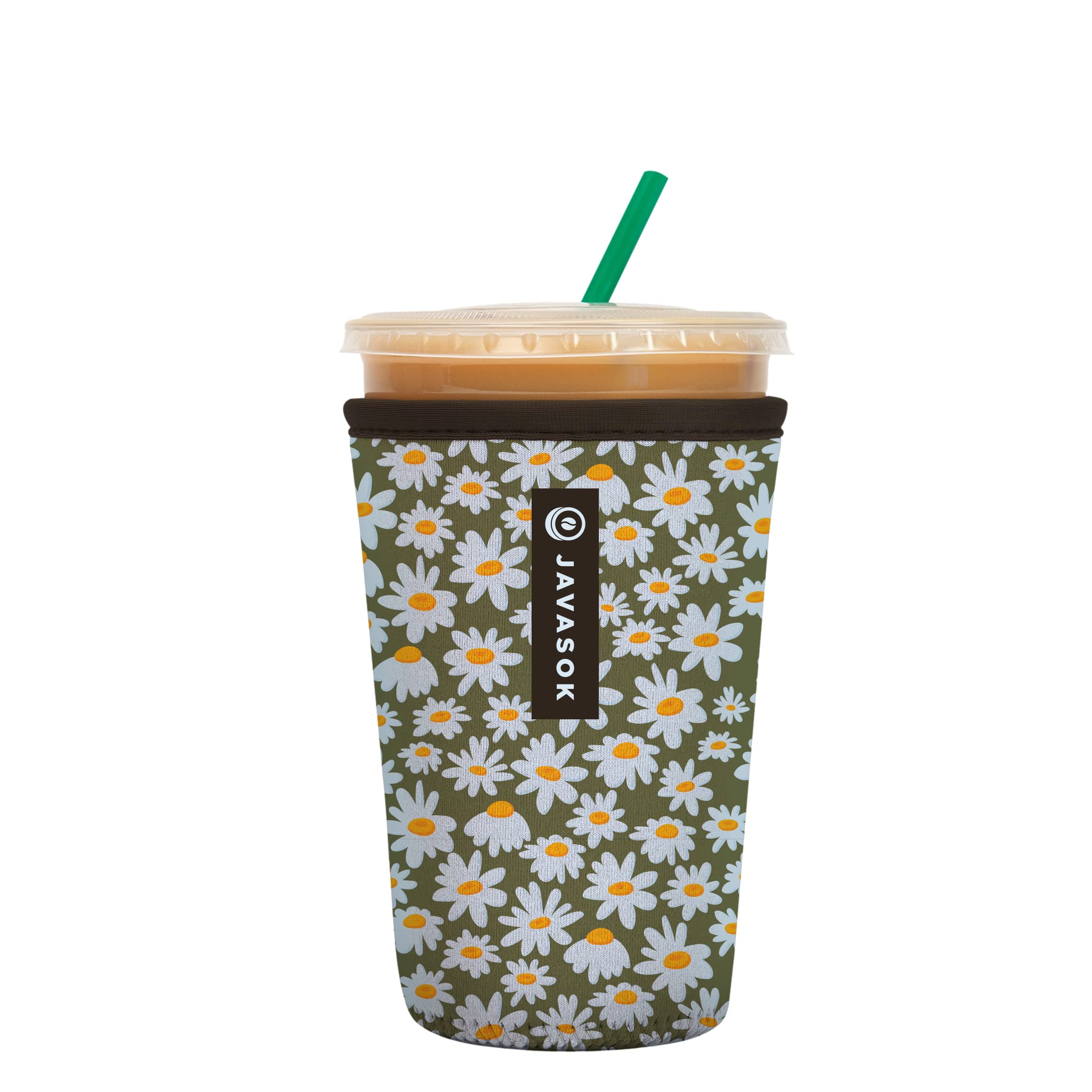 Sok It JavaSok Iced Coffee & Cold Soda Insulated Neoprene Cup Sleeve (Chamomile China, Medium: 22-28oz)